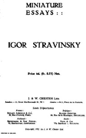 [Gutenberg 40597] • Miniature essays: Igor Stravinsky